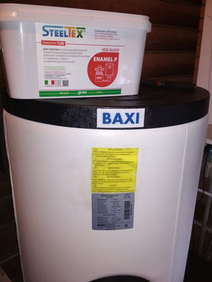 чистка водонагревателя специальными средствами