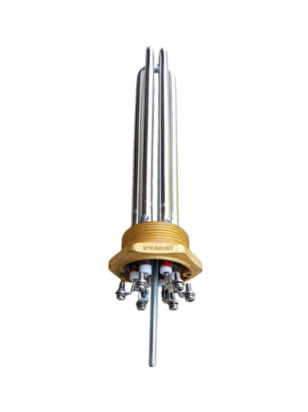 Блок ТЭН 3000W 220/400V - G1,5 (48мм), нерж, L-23см, под винт