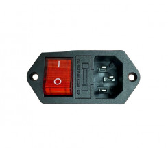 Сетевой разъем C14 3-pin с выключателем 10A/250V (с предохранителем)