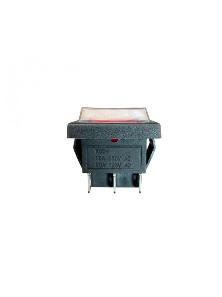 Выключатель одноклавишный, двухрежимный (красный) 16A/250V