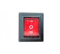 Выключатель одноклавишный, двухрежимный (красный) 16A/250V